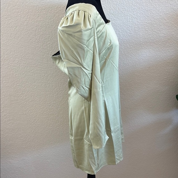 NWT $99 Danielle Bernstein Square Neck Long Sleeve Light Green Mini Dress 0125 - Picture 4 of 10